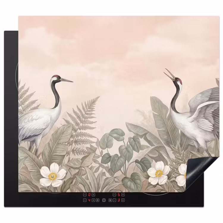 Herdabdeckplatte - Kranich - Natur - Rosa — 1