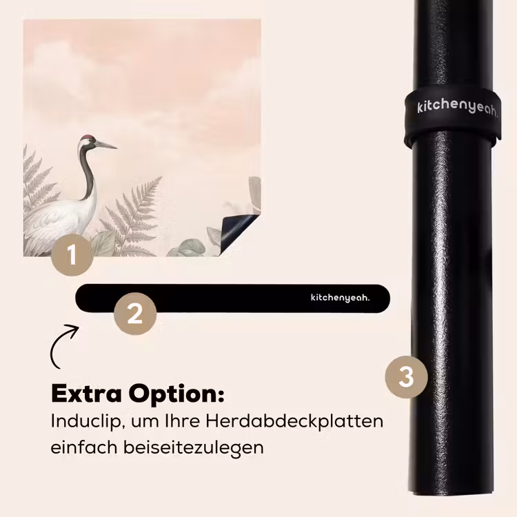 Herdabdeckplatte - Kranich - Natur - Rosa — 8