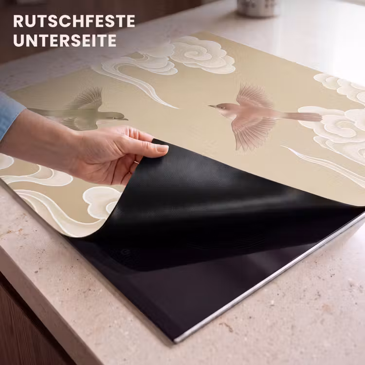 Herdabdeckplatte - Vögel - Fliegen - Beige — 6