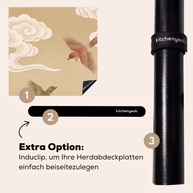 Herdabdeckplatte - Vögel - Fliegen - Beige — 8
