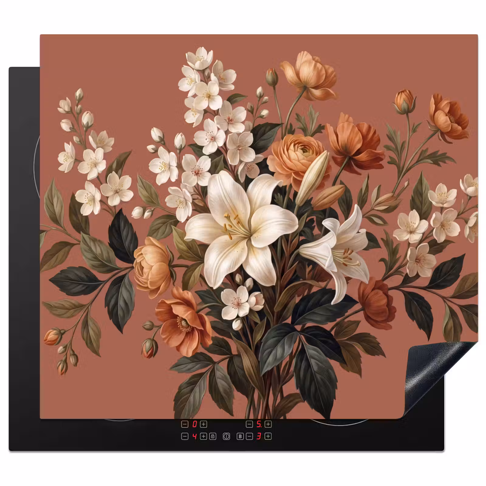 Herdabdeckplatte - Blumenstrauß - Retro - Farbenfroh — 1