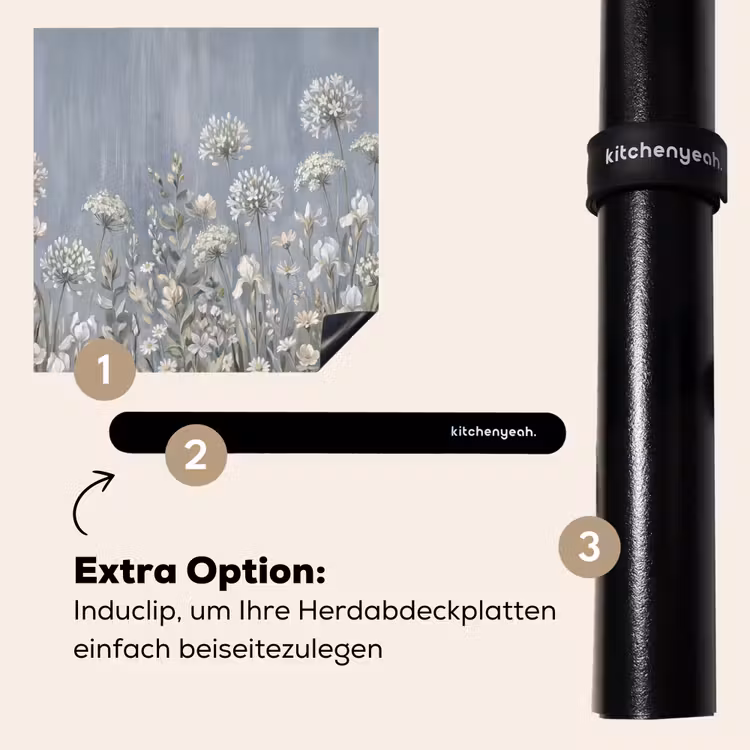 Herdabdeckplatte - Blumen - Botanisch - Blau — 8