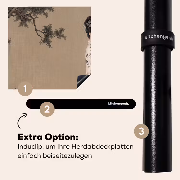 Herdabdeckplatte - Frau - Asien - Kunst - Beige — 8