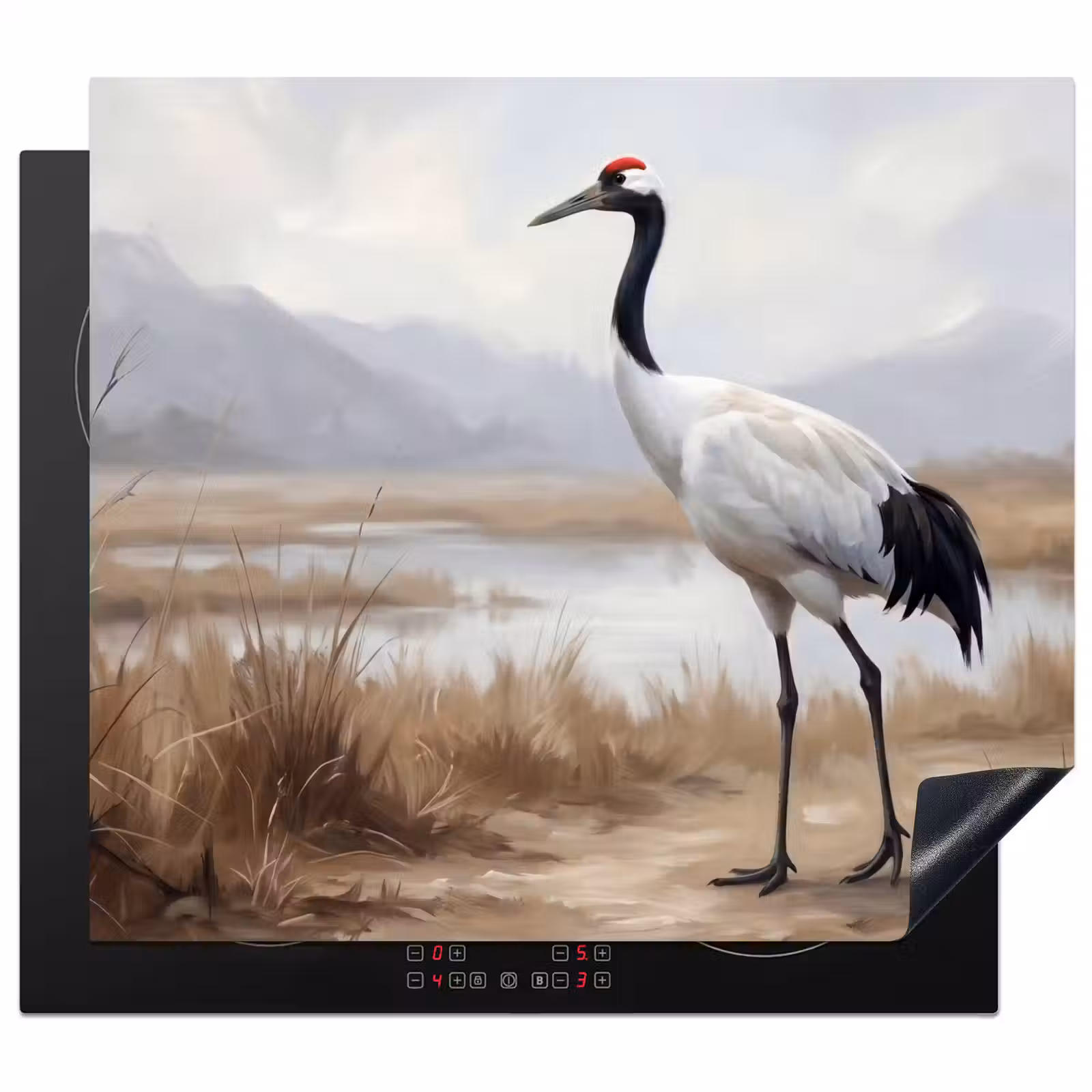 Herdabdeckplatte - Kranich - Natur - Realistisch — 1