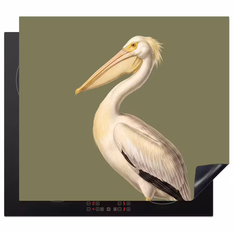 Herdabdeckplatte - Pelikan - Weiß - Vogel - Klassisch - Natur — 1
