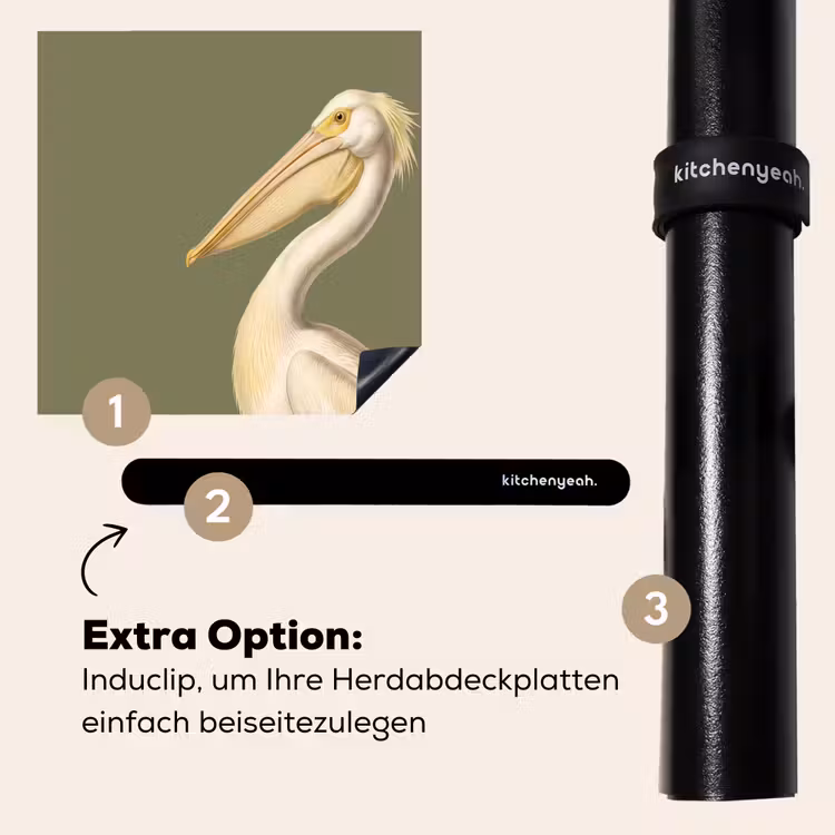 Herdabdeckplatte - Pelikan - Weiß - Vogel - Klassisch - Natur — 8