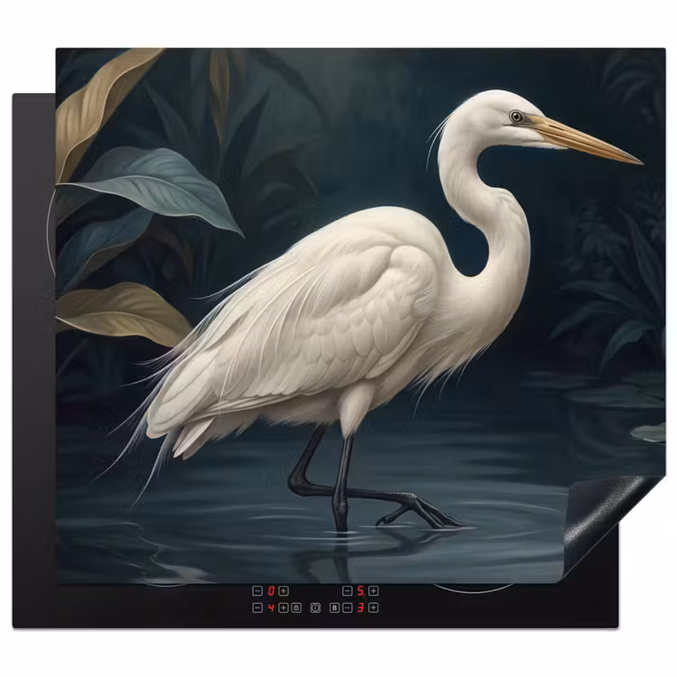 Herdabdeckplatte - Reiher - Wasser - Natur - Modern - Weiß — 1