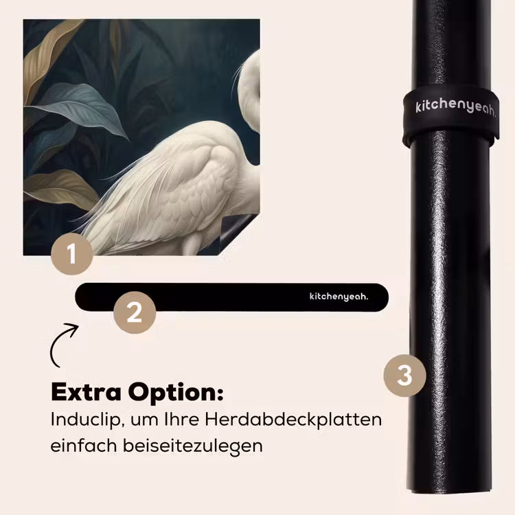 Herdabdeckplatte - Reiher - Wasser - Natur - Modern - Weiß — 8