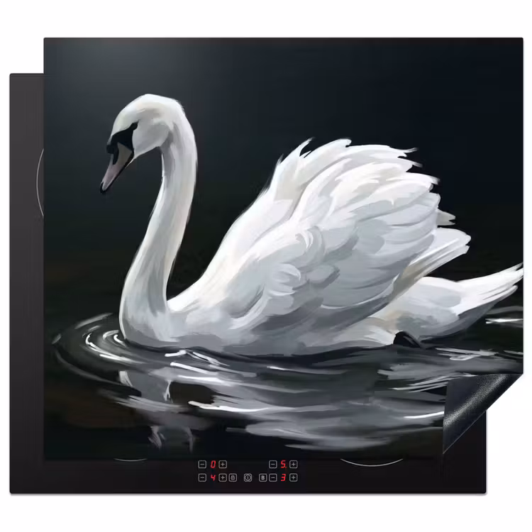 Herdabdeckplatte - Schwan - Wasser - Natur - Realistisch - Weiß — 1