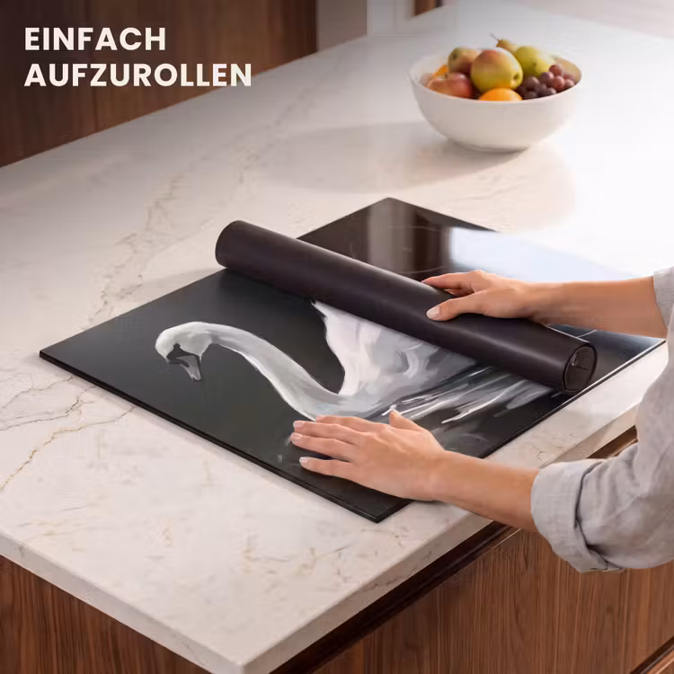 Herdabdeckplatte - Schwan - Wasser - Natur - Realistisch - Weiß — 7