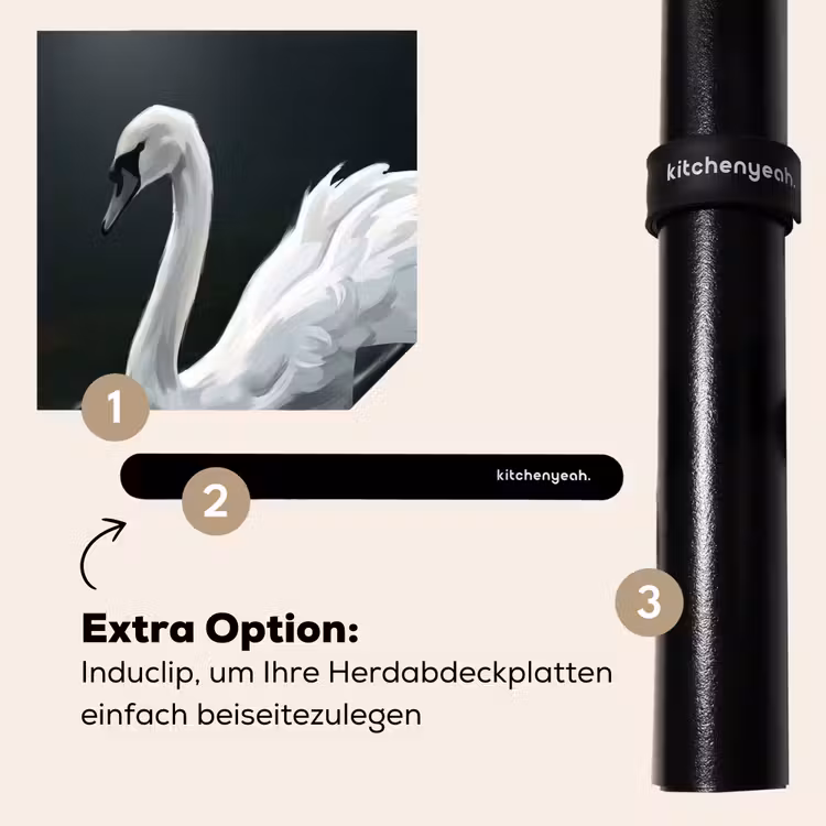 Herdabdeckplatte - Schwan - Wasser - Natur - Realistisch - Weiß — 8