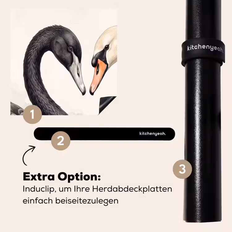 Herdabdeckplatte - Schwäne - Herzform - Tiere — 8