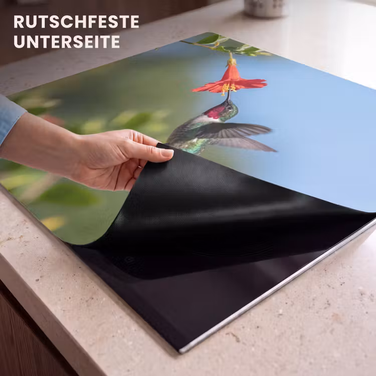 Herdabdeckplatte - Kolibri - Blume - Natur - Grün — 6