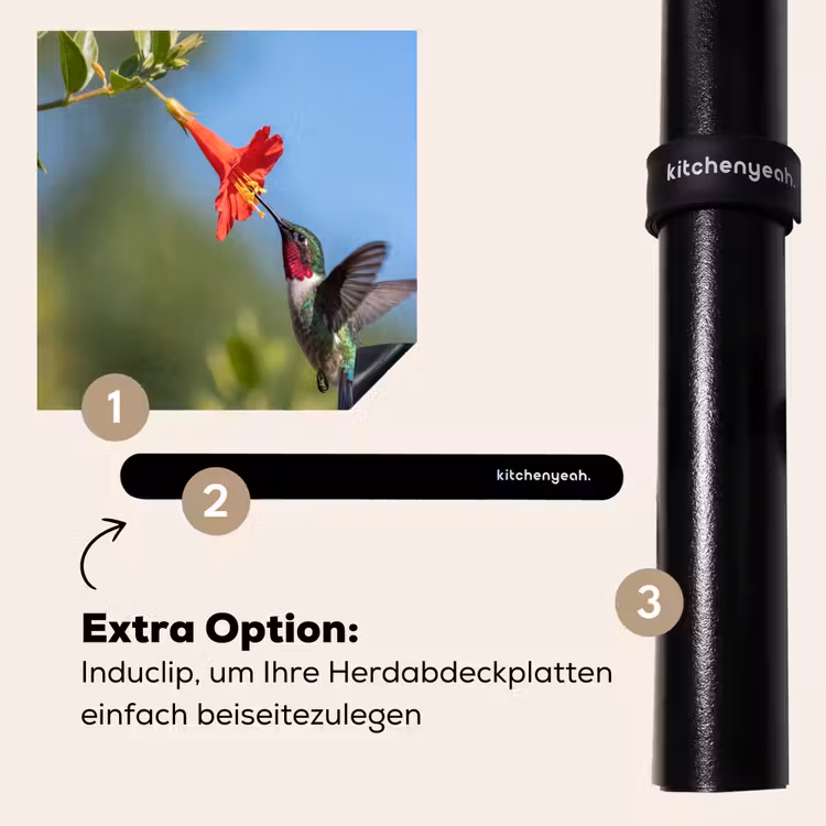 Herdabdeckplatte - Kolibri - Blume - Natur - Grün — 8