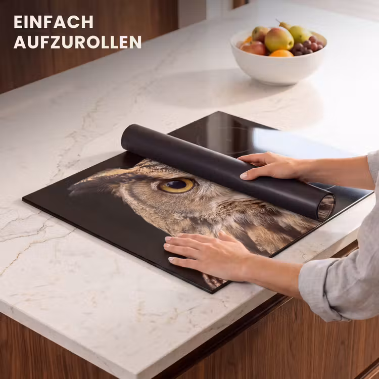 Herdabdeckplatte - Eule - Porträt - Braun — 7