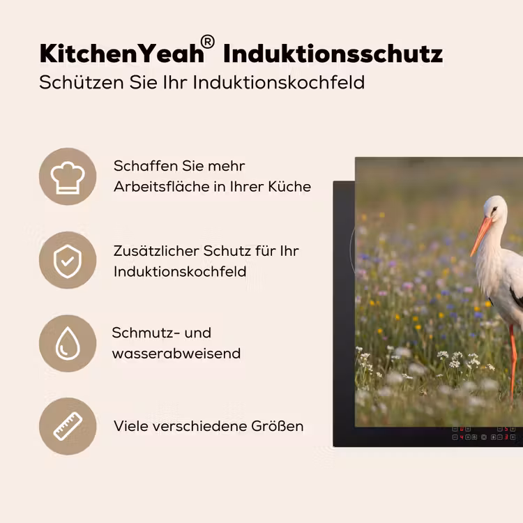 Herdabdeckplatte - Schafsadler - Blumen - Wiese - Bunt — 5