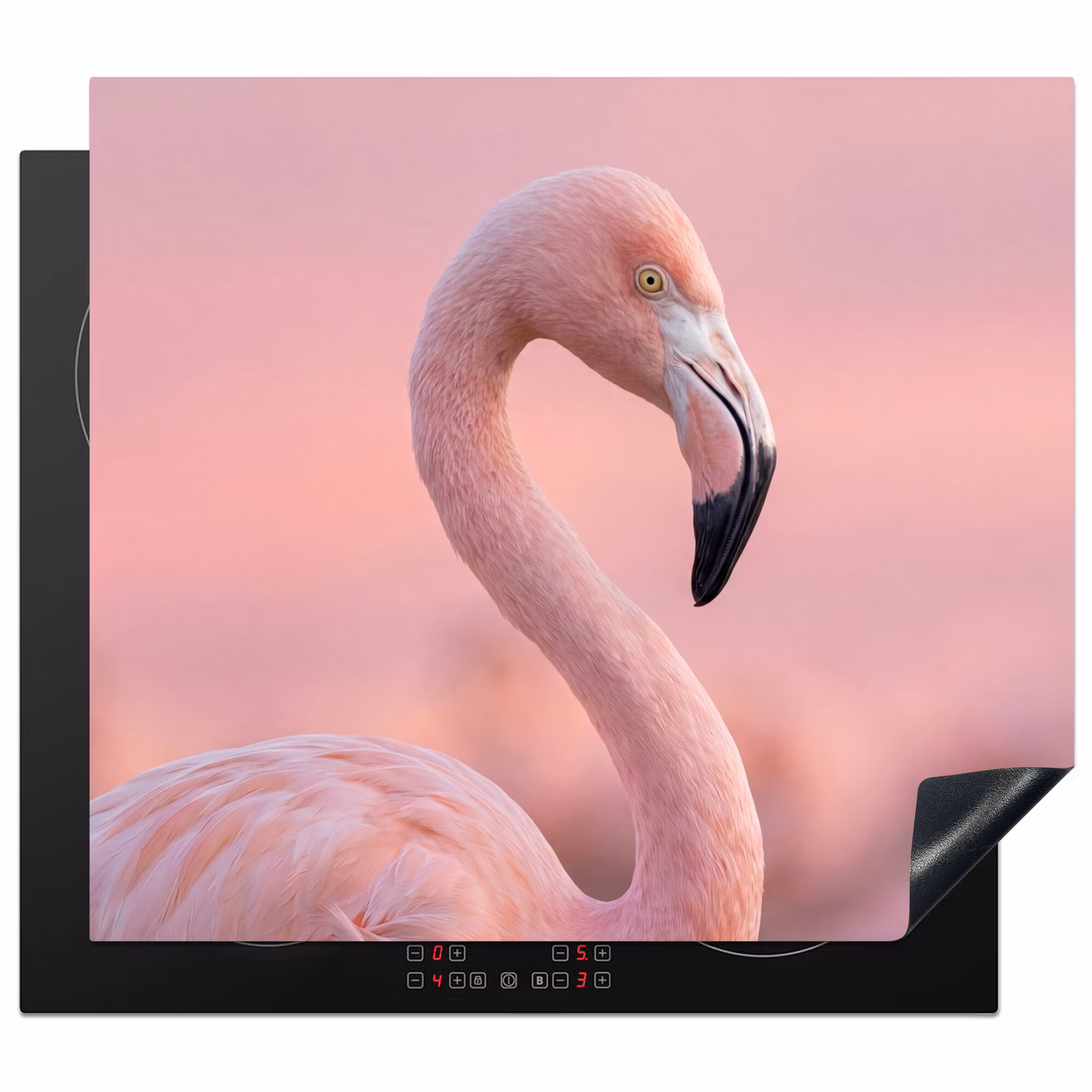 Herdabdeckplatte - Flamingo - Porträt - Rosa — 1