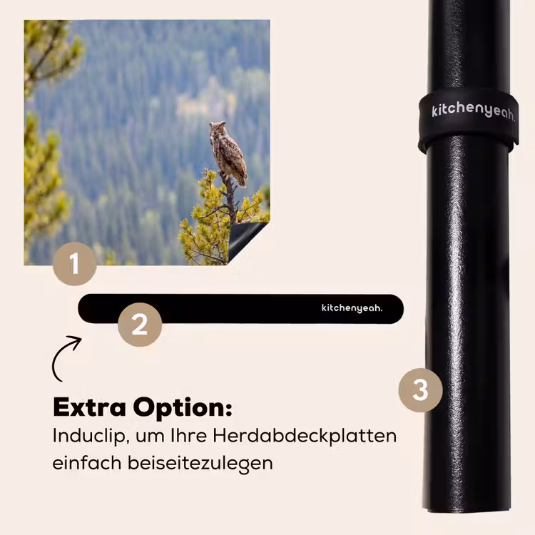 Herdabdeckplatte - Eule - Uhu - Bäume - Natur — 8