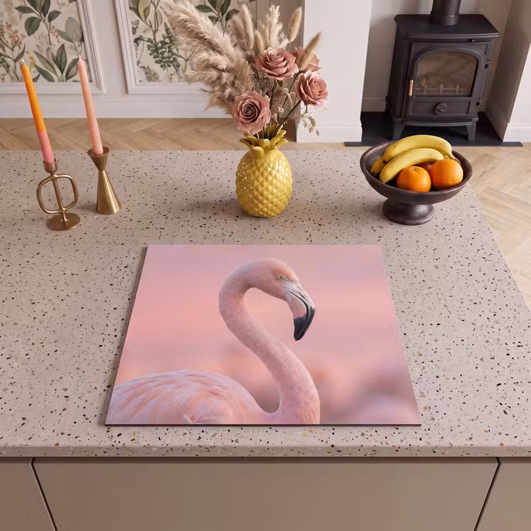 Herdabdeckplatte - Flamingo - Porträt - Rosa — 3