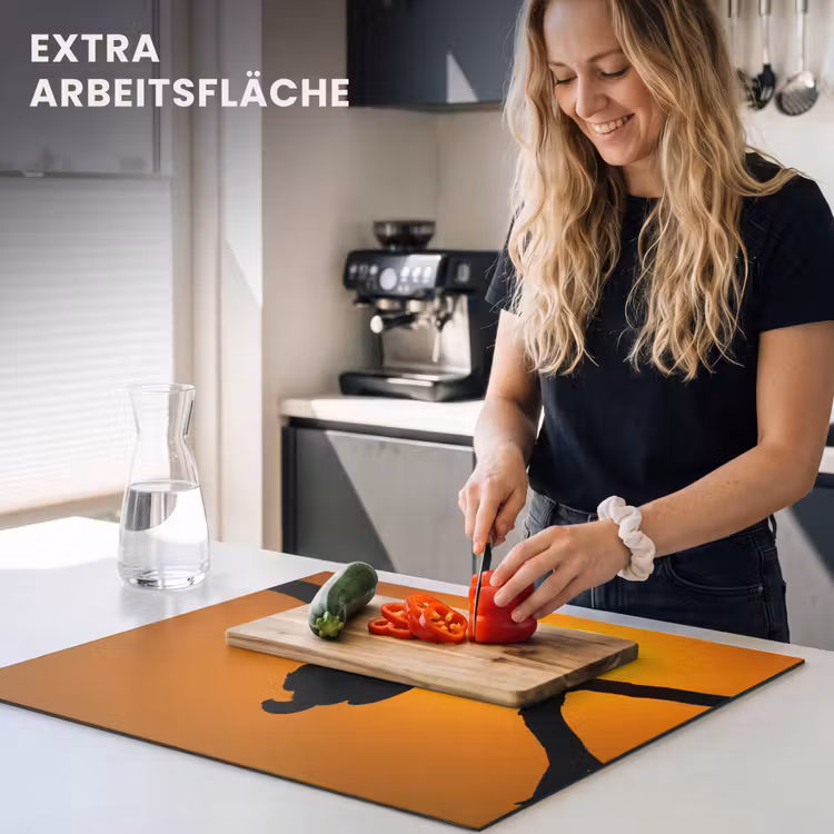 Herdabdeckplatte - Geier - Zweig - Sonne - Orange — 5