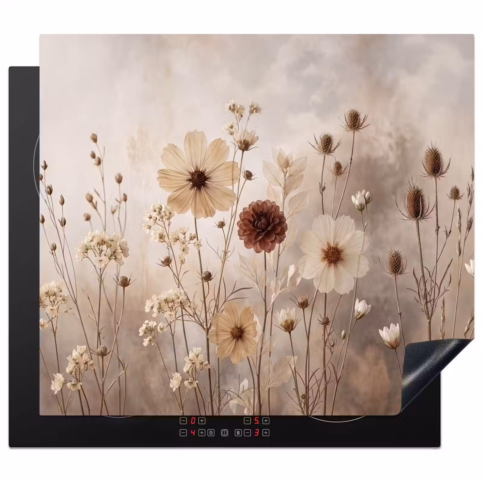 Herdabdeckplatte - Wilde Blumen - Botanisch - Vintage - Natur - Rustikal — 1