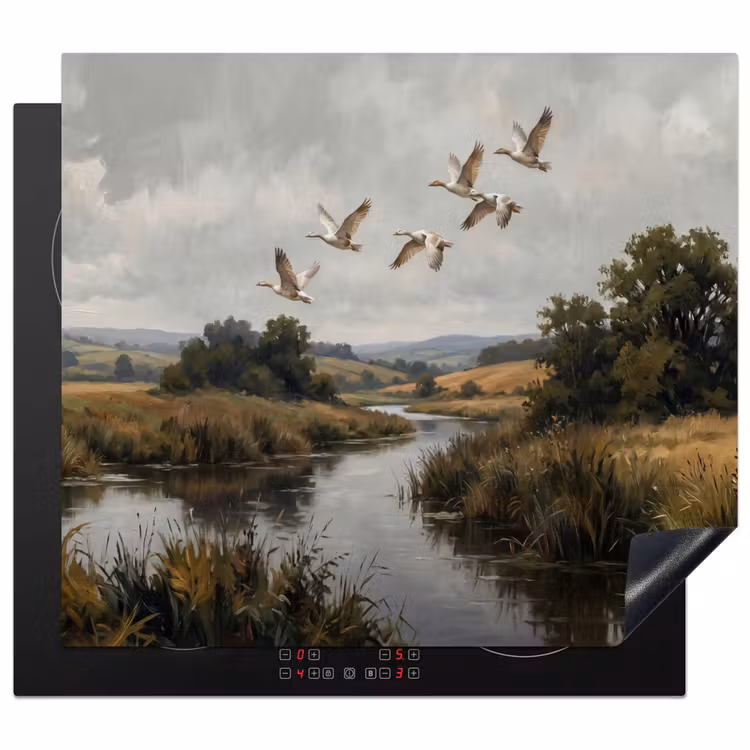 Herdabdeckplatte - Enten - Fluss - Landschaft - Flug - Nostalgisch — 1