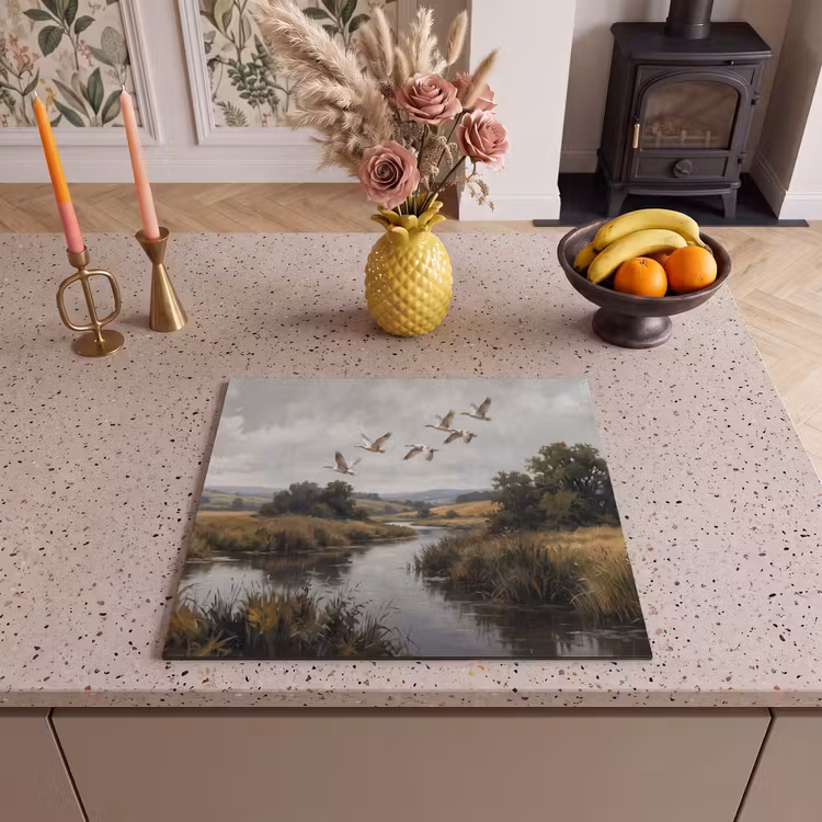Herdabdeckplatte - Enten - Fluss - Landschaft - Flug - Nostalgisch — 3