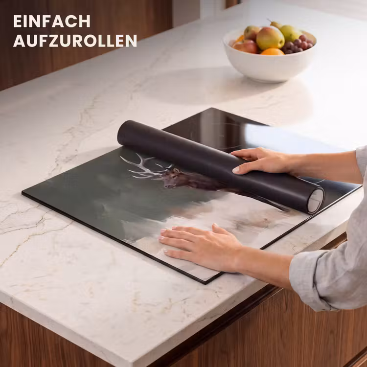 Herdabdeckplatte - Rothirsch - Geweih - Malerei - Rustikal — 7