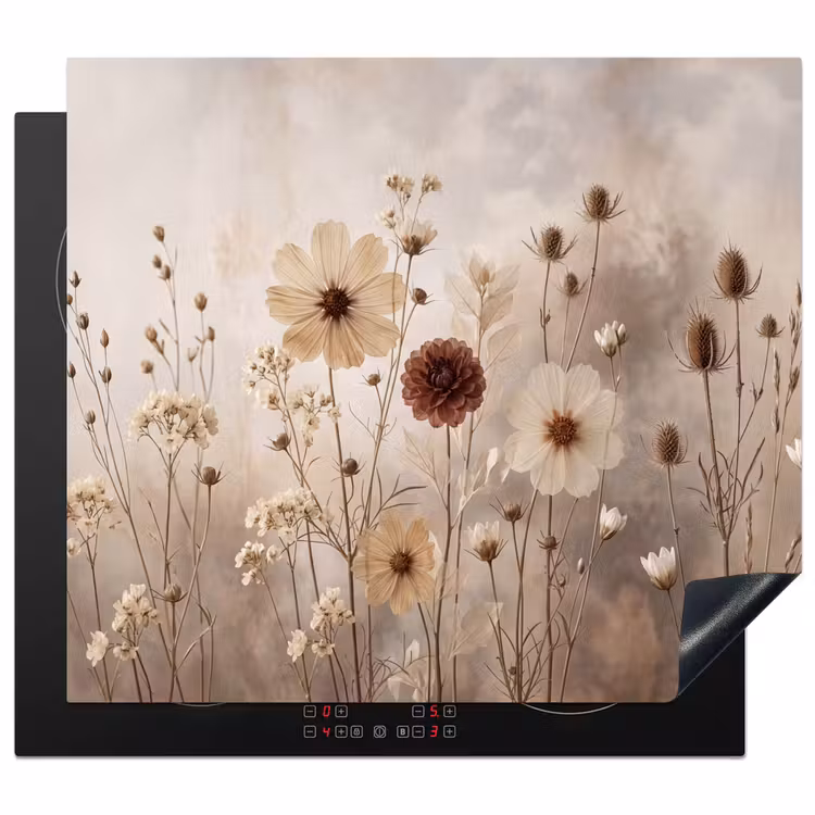 Herdabdeckplatte - Wilde Blumen - Botanisch - Vintage - Natur - Rustikal — 1