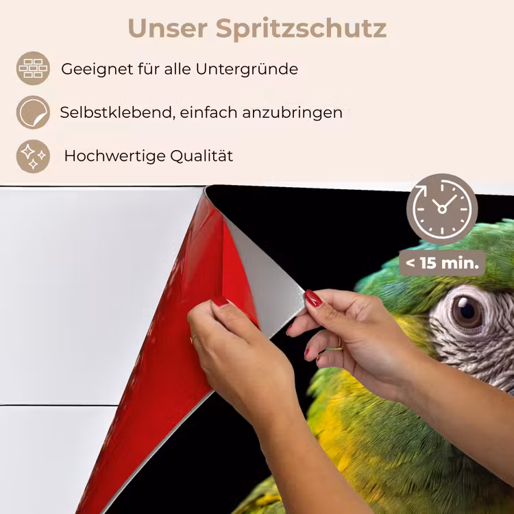 Spritzschutz Küche - Ara - Porträt - Grün — 4