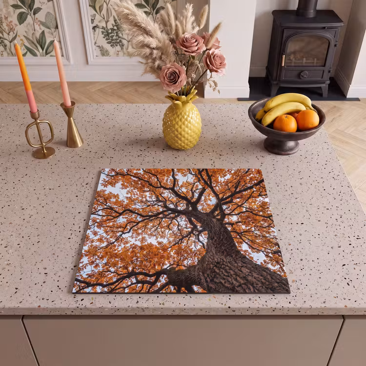 Herdabdeckplatte - Baum - Laubdach - Herbst - Orange - Atmosphärisch — 3