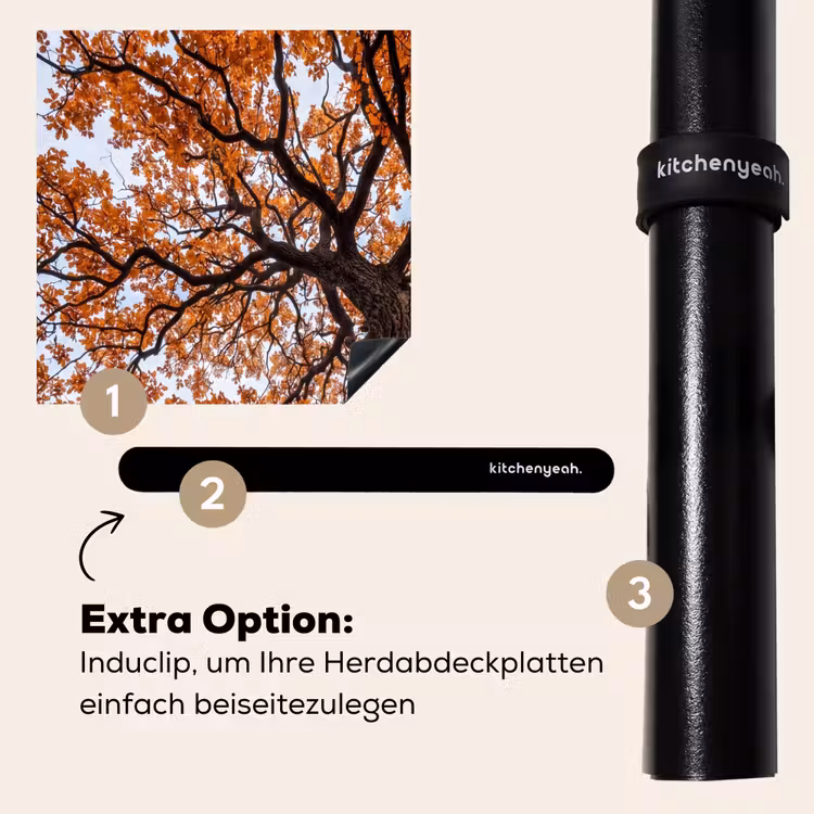 Herdabdeckplatte - Baum - Laubdach - Herbst - Orange - Atmosphärisch — 8