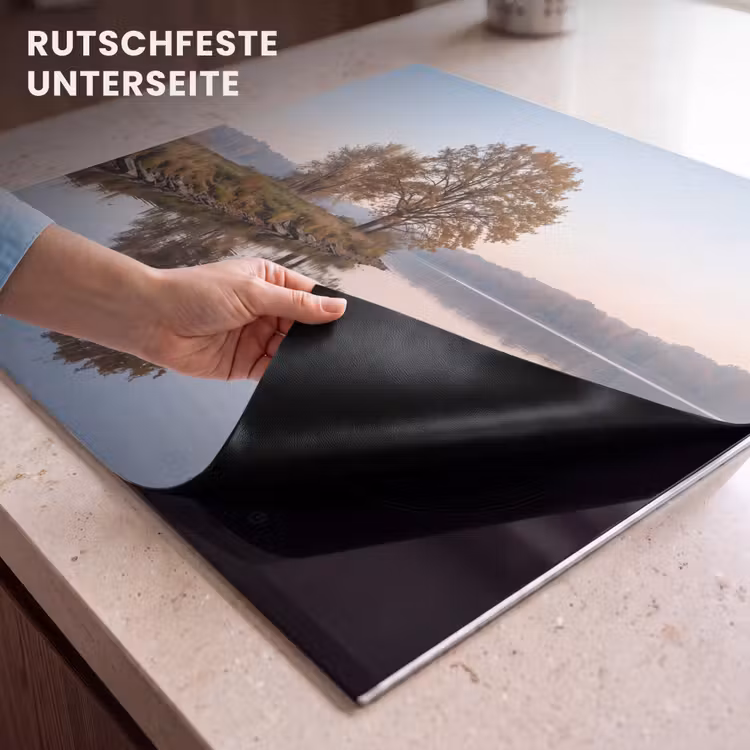 Herdabdeckplatte - Bäume - Reflexion - Wasser - Sonnenaufgang - Gelassenheit — 6