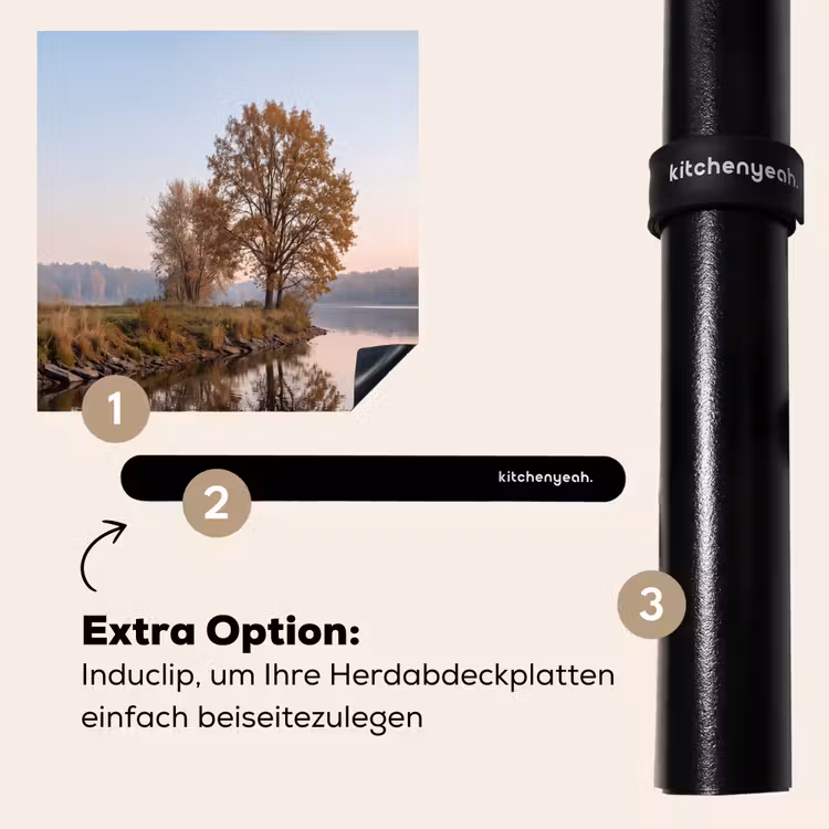Herdabdeckplatte - Bäume - Reflexion - Wasser - Sonnenaufgang - Gelassenheit — 8