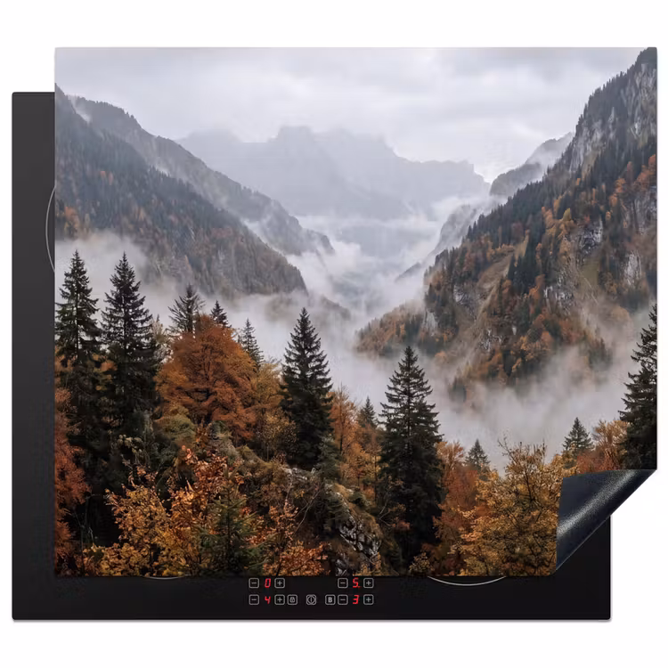 Herdabdeckplatte - Berge - Tal - Nebel - Herbst - Natur — 1