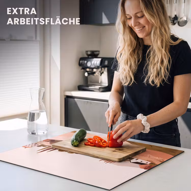 Herdabdeckplatte - Hügellandschaft - Grafik - Terrakotta — 5