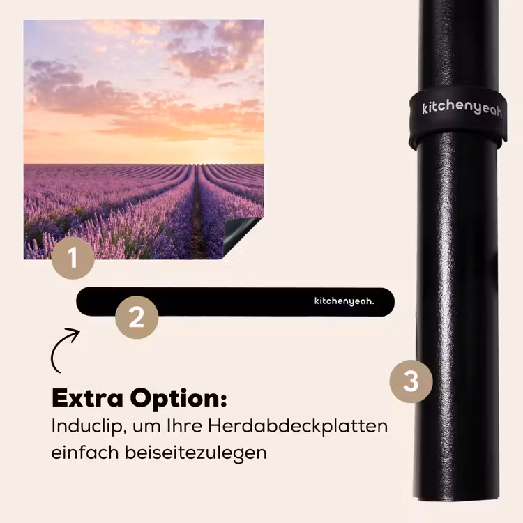 Herdabdeckplatte - Landschaft - Lavendelfeld - Violett — 8