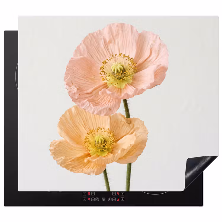 Herdabdeckplatte - Mohnblumen - Botanisch - Rosa — 1