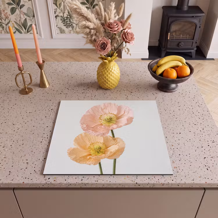 Herdabdeckplatte - Mohnblumen - Botanisch - Rosa — 3