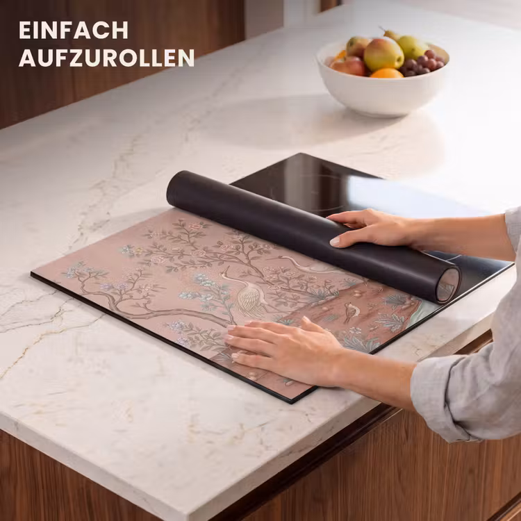 Herdabdeckplatte - Nostalgisch - Reiher - Rosa — 7