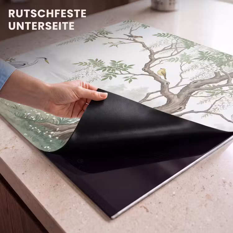 Herdabdeckplatte - Reiher - Landschaft - Grün — 6