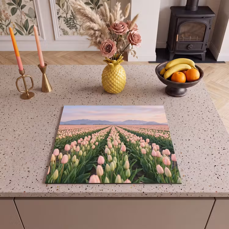 Herdabdeckplatte - Tulpen - Landschaft - Rosa — 3