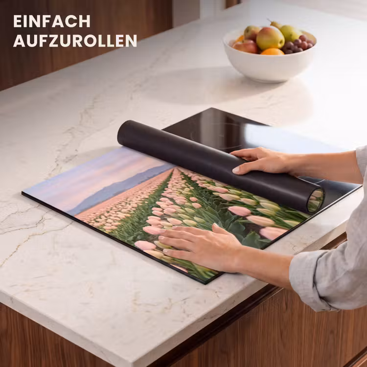 Herdabdeckplatte - Tulpen - Landschaft - Rosa — 7