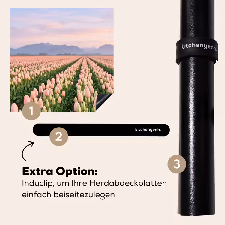 Herdabdeckplatte - Tulpen - Landschaft - Rosa — 8
