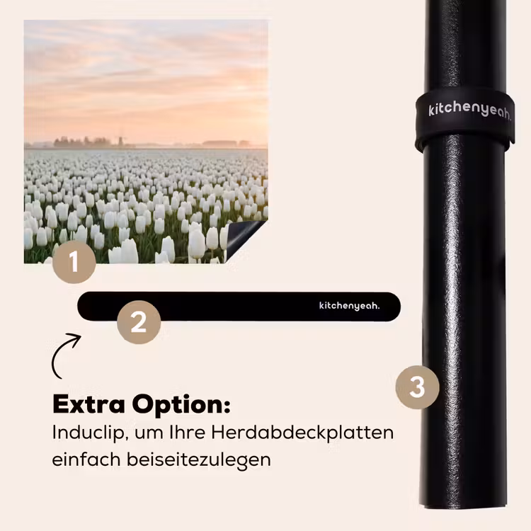 Herdabdeckplatte - Tulpen - Landschaft - Weiß — 8