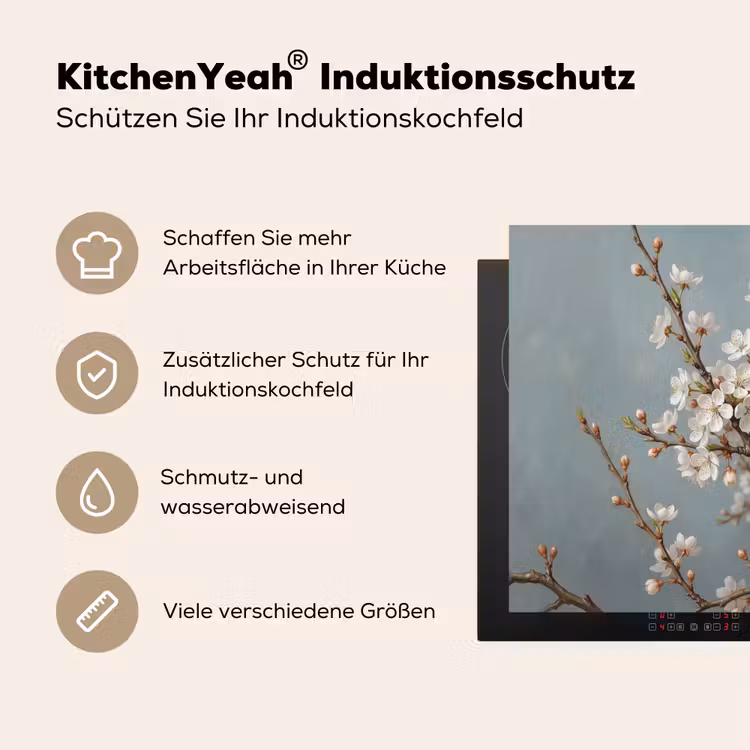 Herdabdeckplatte - Botanisch - Stilleben - Blau — 5