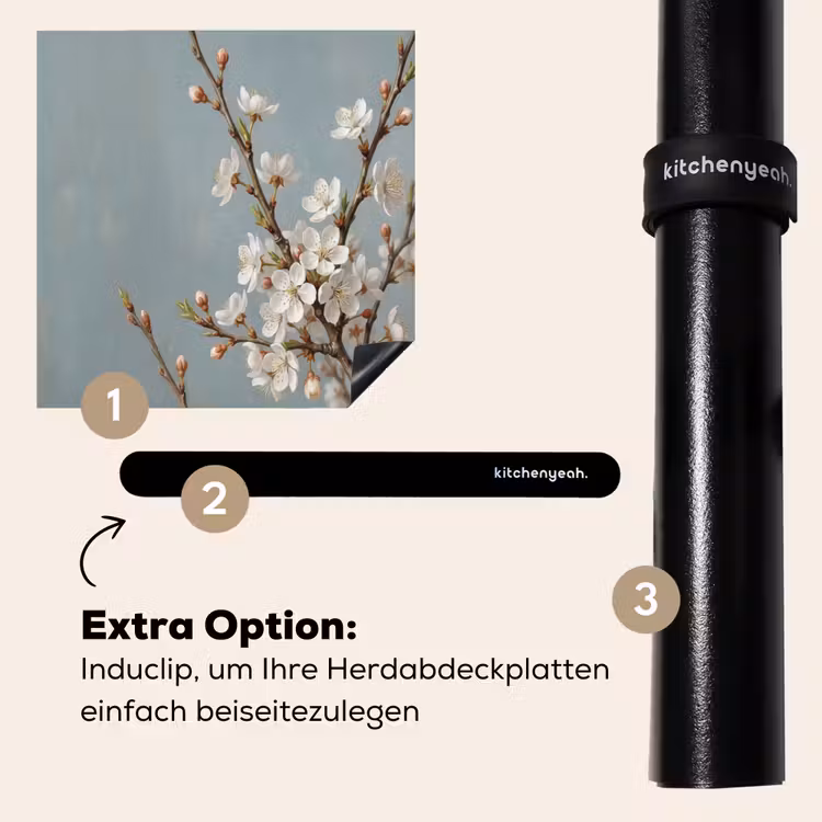 Herdabdeckplatte - Botanisch - Stilleben - Blau — 8