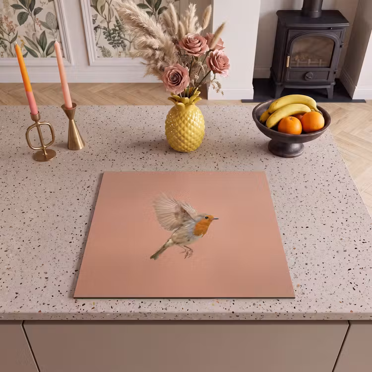 Herdabdeckplatte - Rotkehlchen - Natur - Rosa — 3