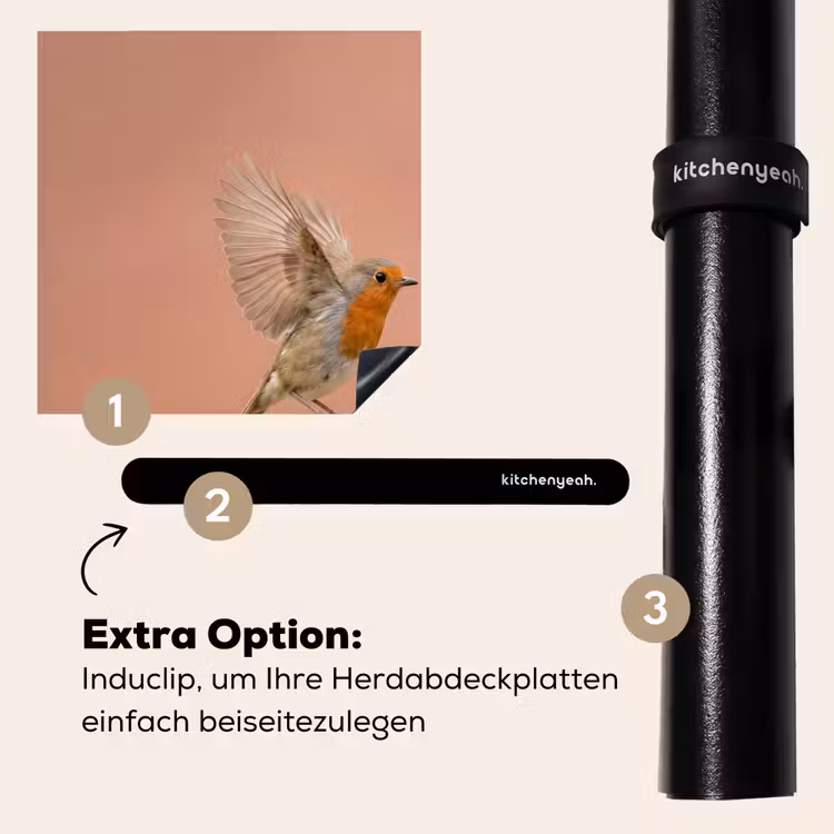 Herdabdeckplatte - Rotkehlchen - Natur - Rosa — 8
