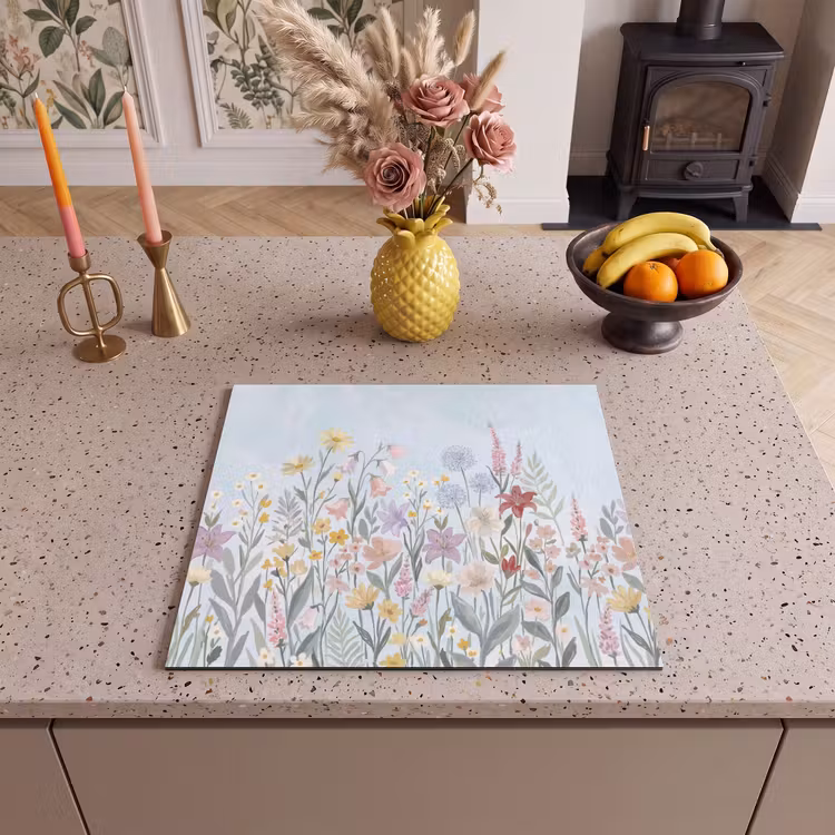 Herdabdeckplatte - Wiesenblumen - Illustration - Farbenfroh — 3